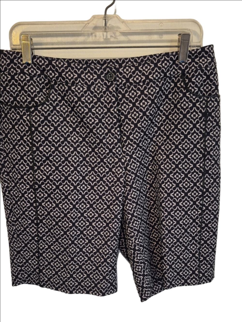 EP Pro Black & White Geometric Golf Shorts Size 8